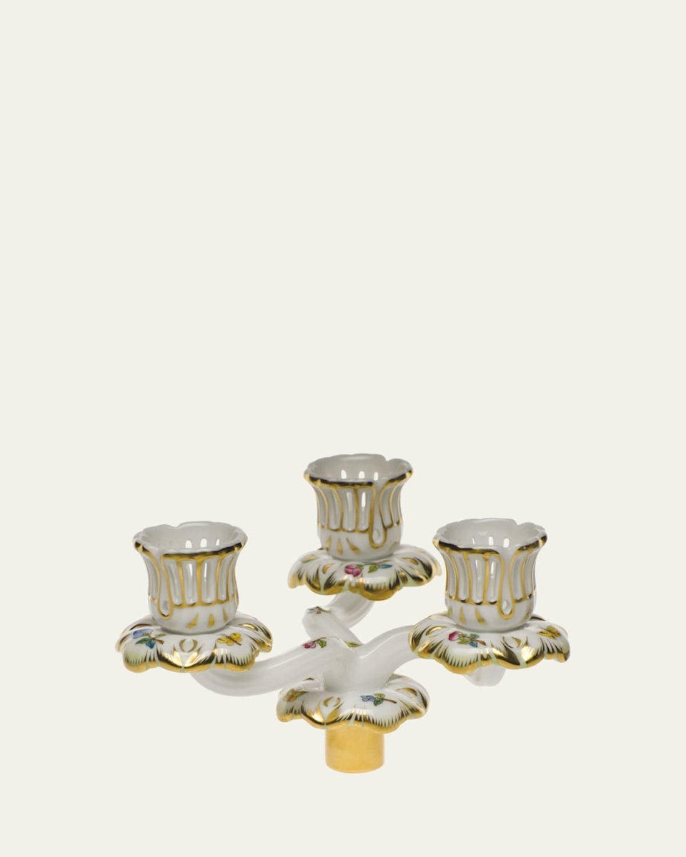 Queen Victoria Green Triple Candle Arm
